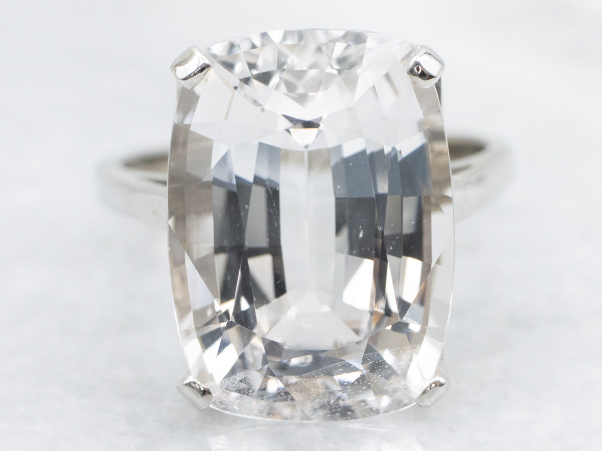 Cushion Cut Danburite Crystal Cocktail Ring
