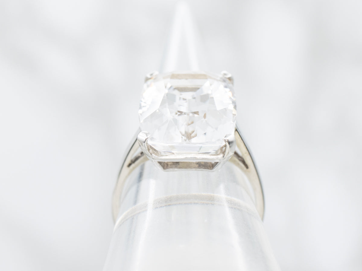 Cushion Cut Danburite Crystal Cocktail Ring
