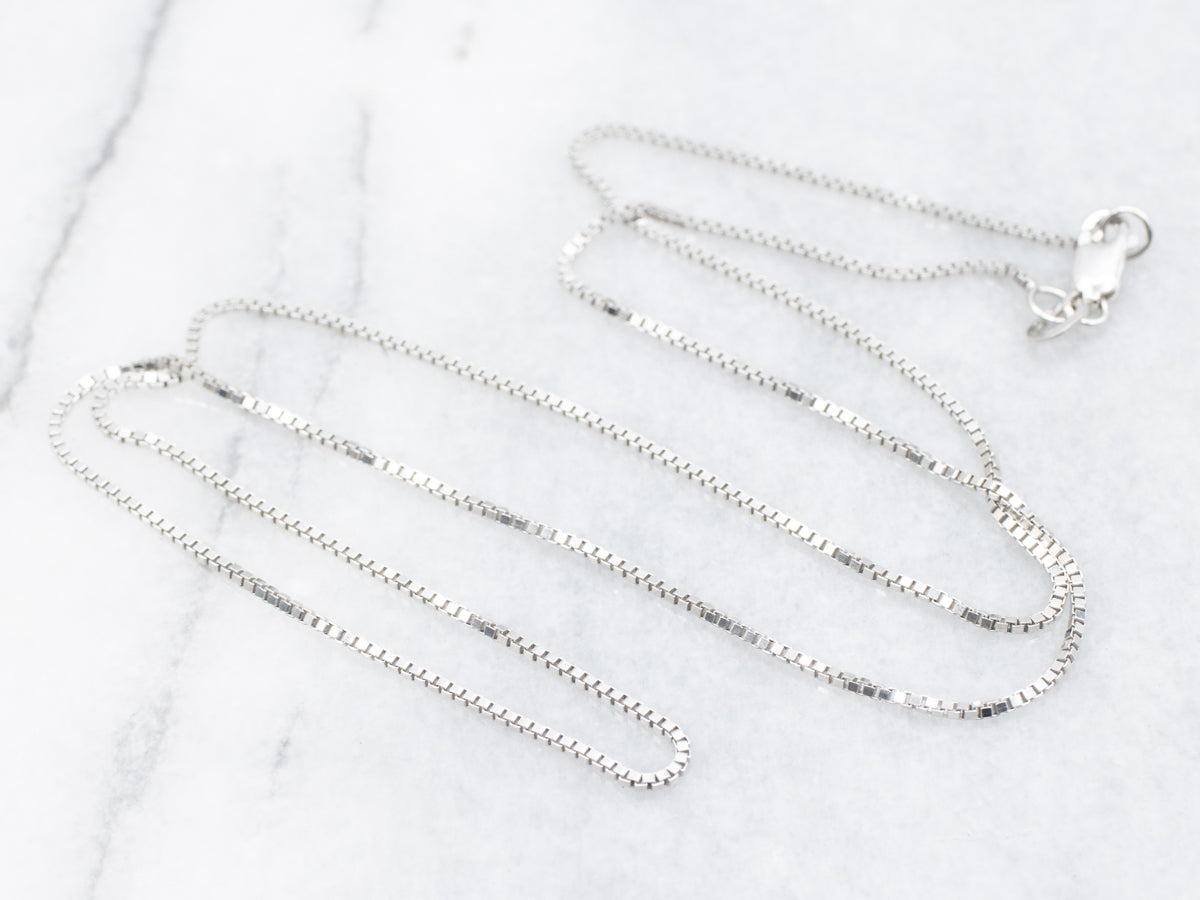 White Gold Box Chain with Lobster Clasp
