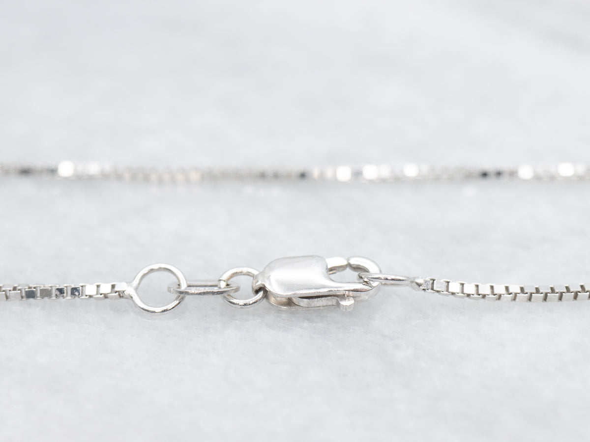 White Gold Box Chain with Lobster Clasp