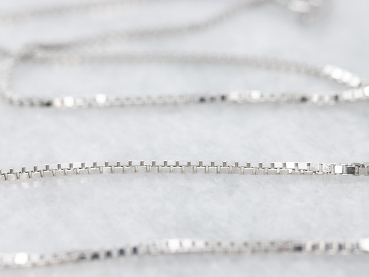White Gold Box Chain with Lobster Clasp