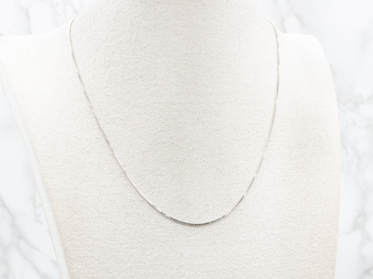 White Gold Box Chain with Lobster Clasp