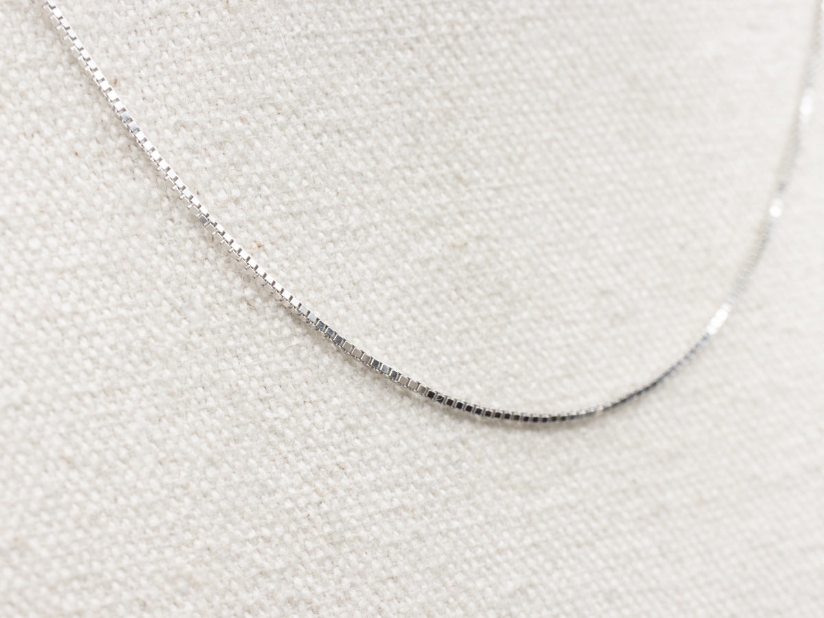 White Gold Box Chain with Lobster Clasp