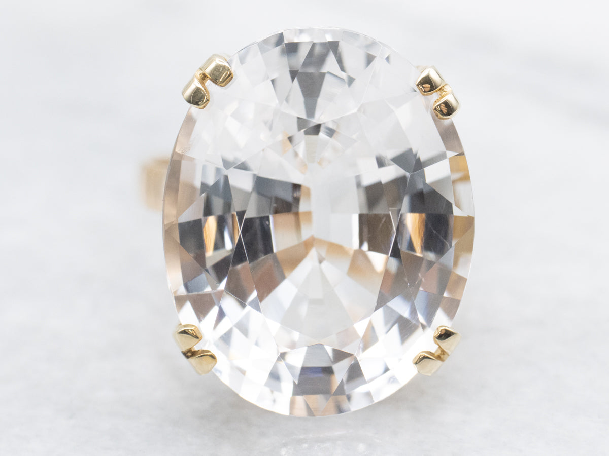 Vintage Danburite and Gold Cocktail Ring