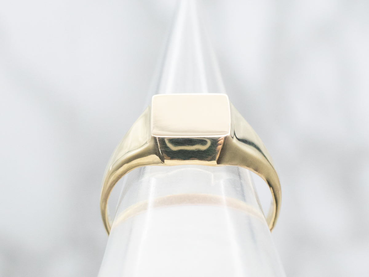 Yellow Gold Square-Top Signet Ring