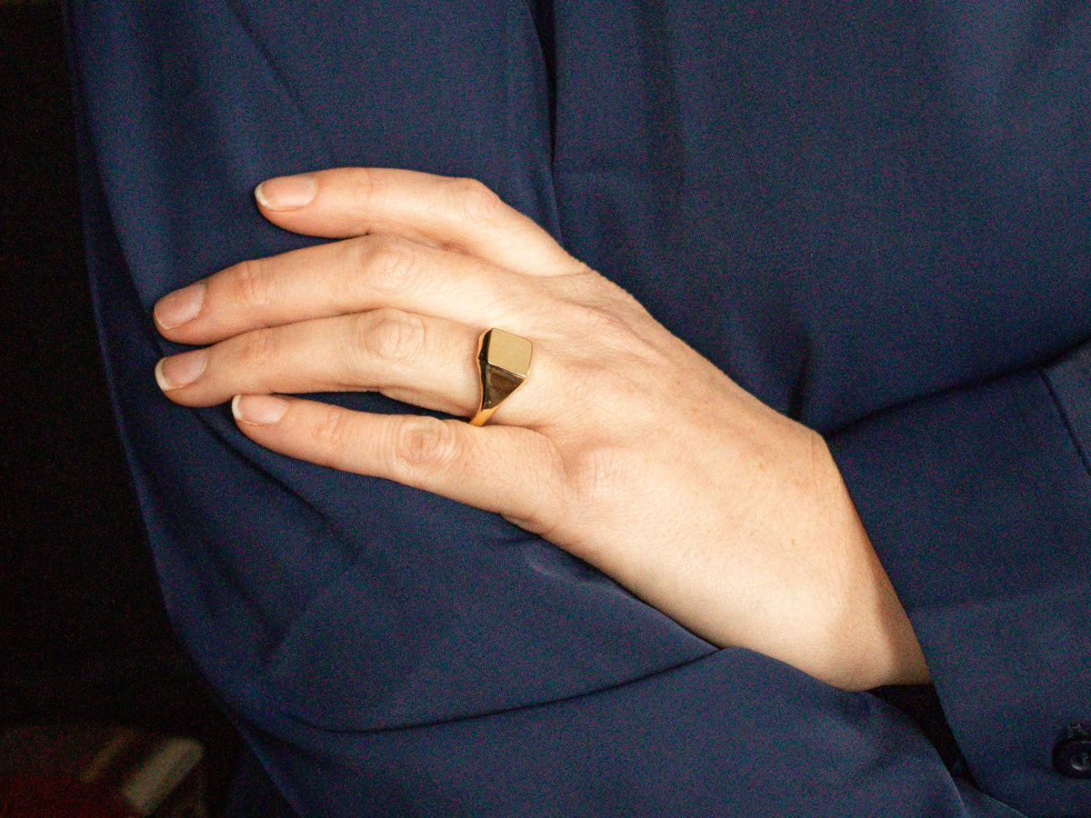 Yellow Gold Square-Top Signet Ring