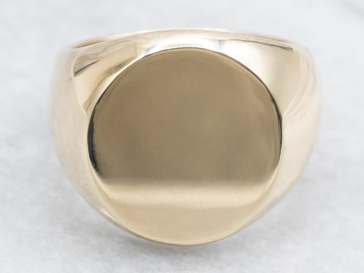 Men's XL Plain Gold Signet Ring