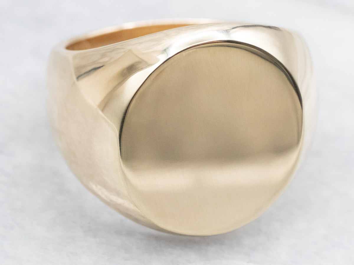 Men's XL Plain Gold Signet Ring