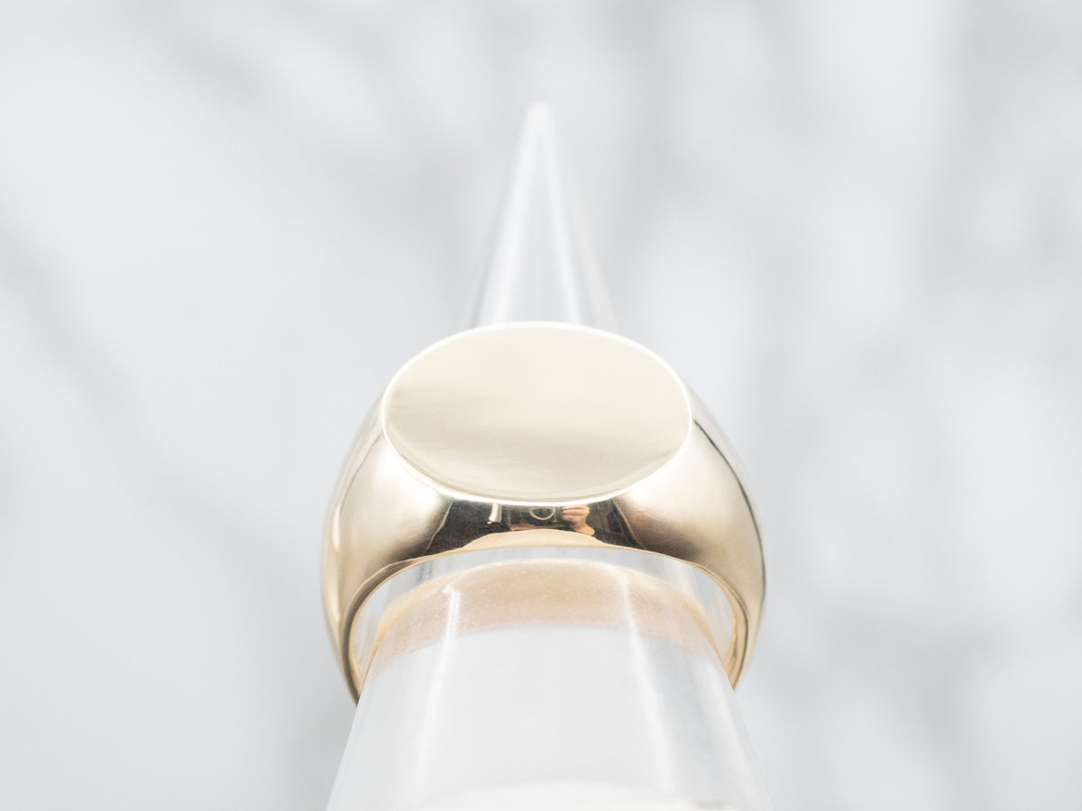 Men's XL Plain Gold Signet Ring