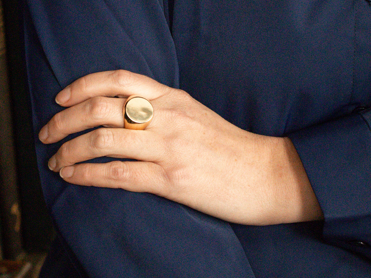 Men's XL Plain Gold Signet Ring