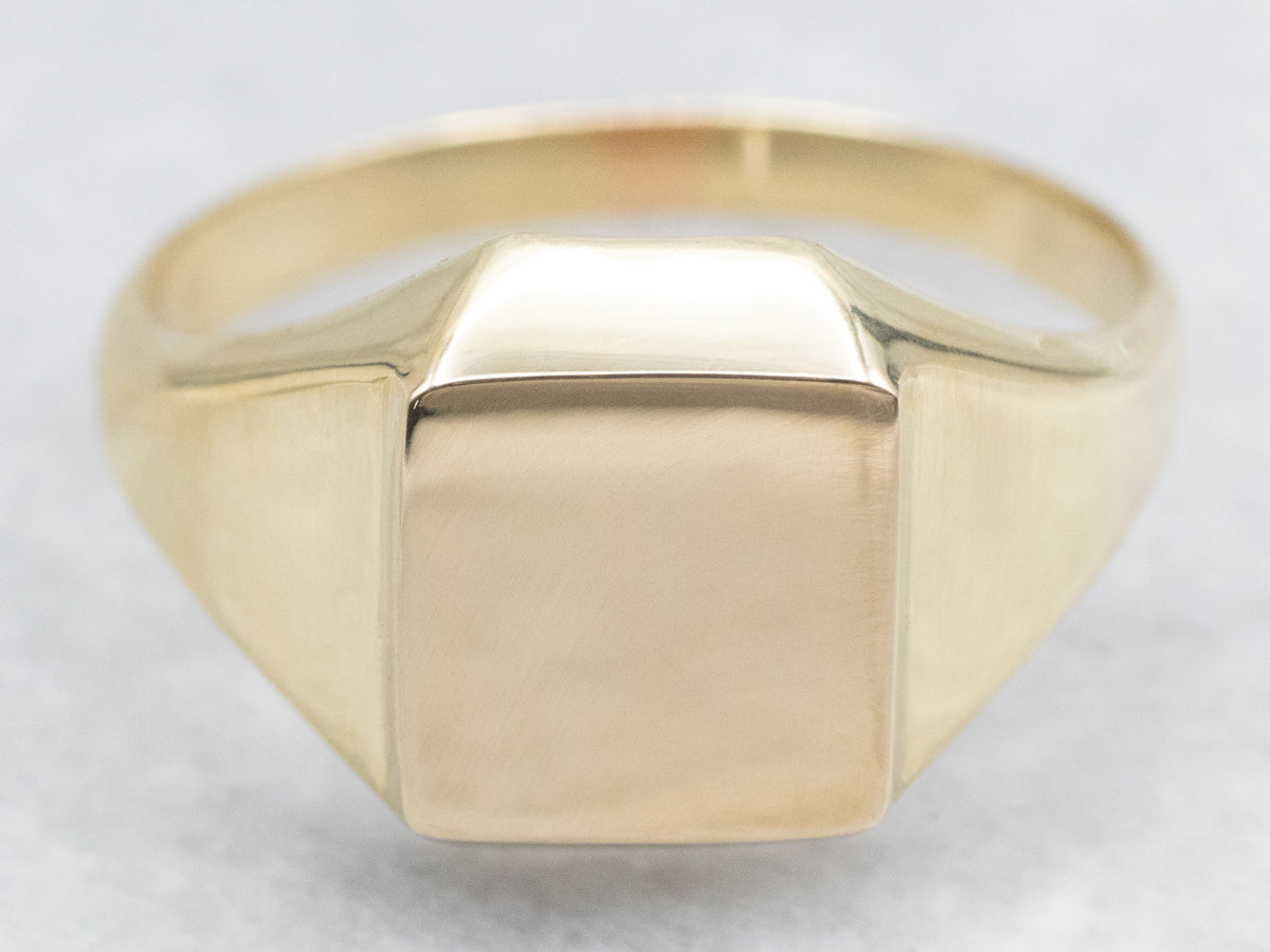 Yellow Gold Square-Top Signet Ring