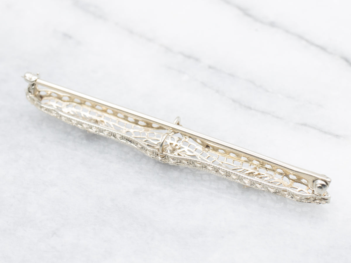 Art Deco Diamond Bar Pin