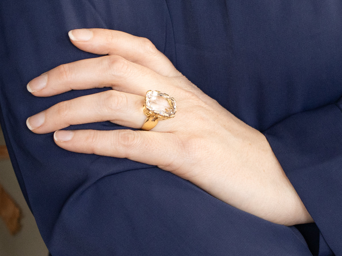 Cushion Cut Danburite Cocktail Ring