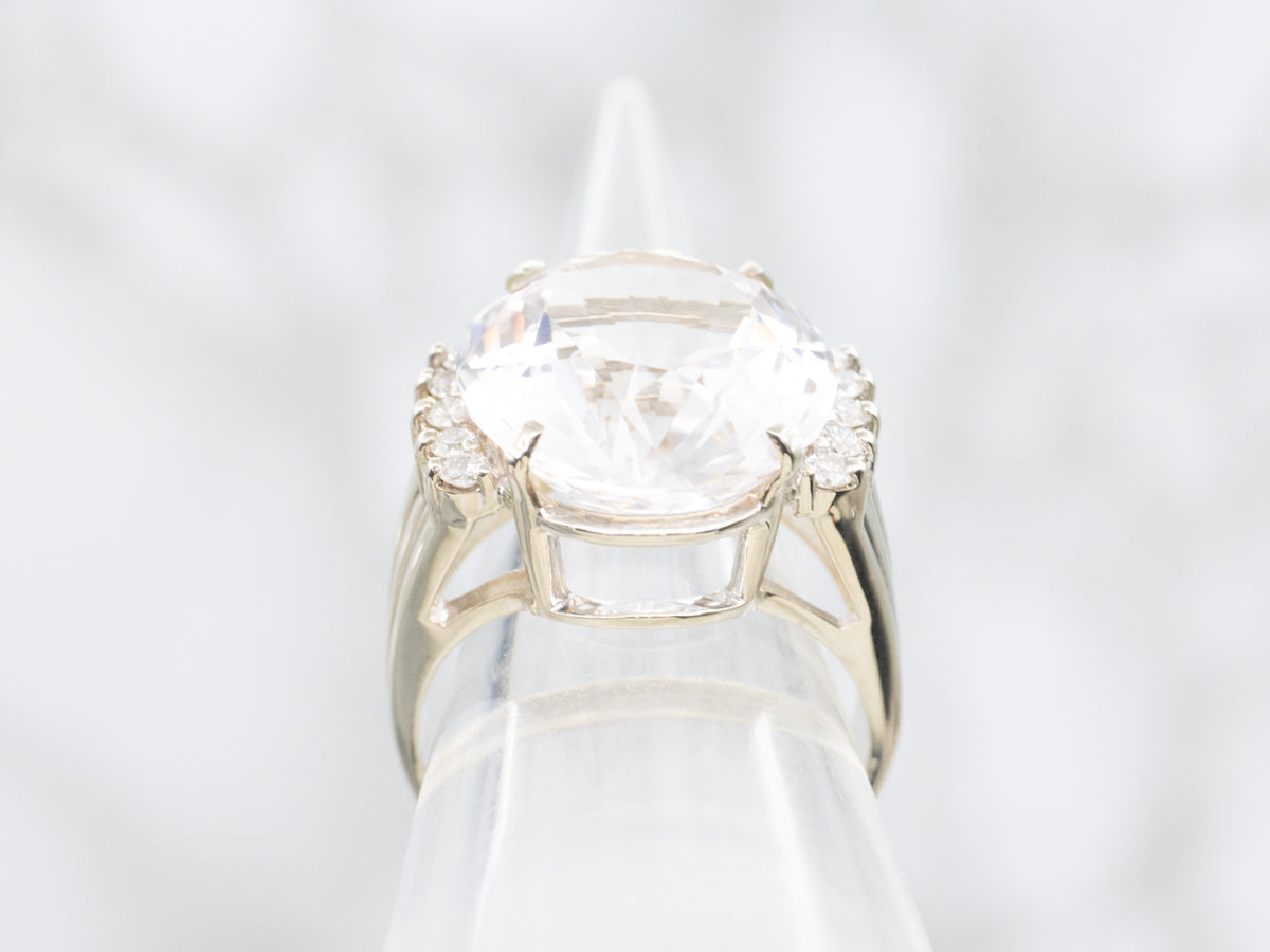 Danburite and Diamond Cocktail Ring