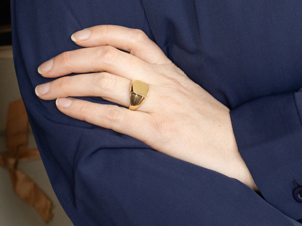 Vintage Rectangle Top Signet Ring