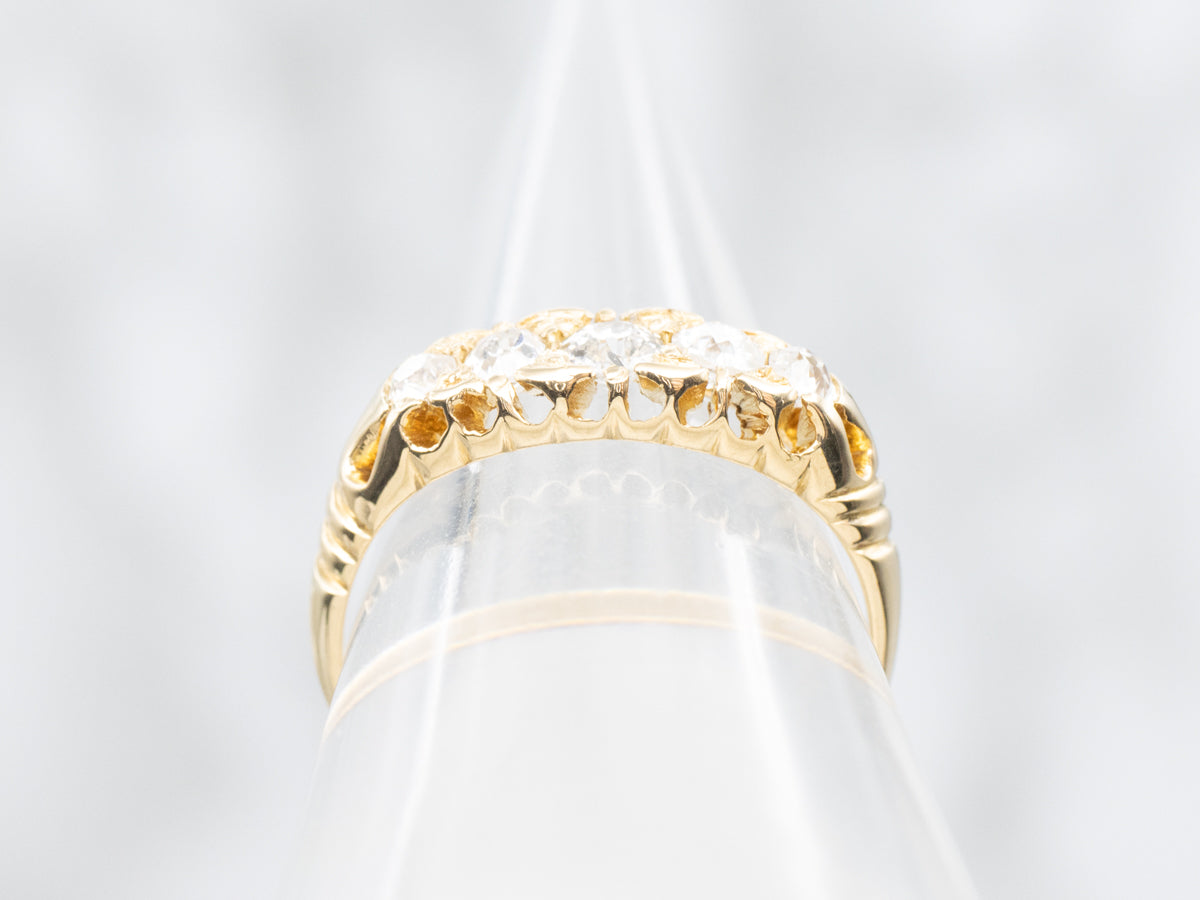 Vintage Old Mine Cut Diamond Wedding Band