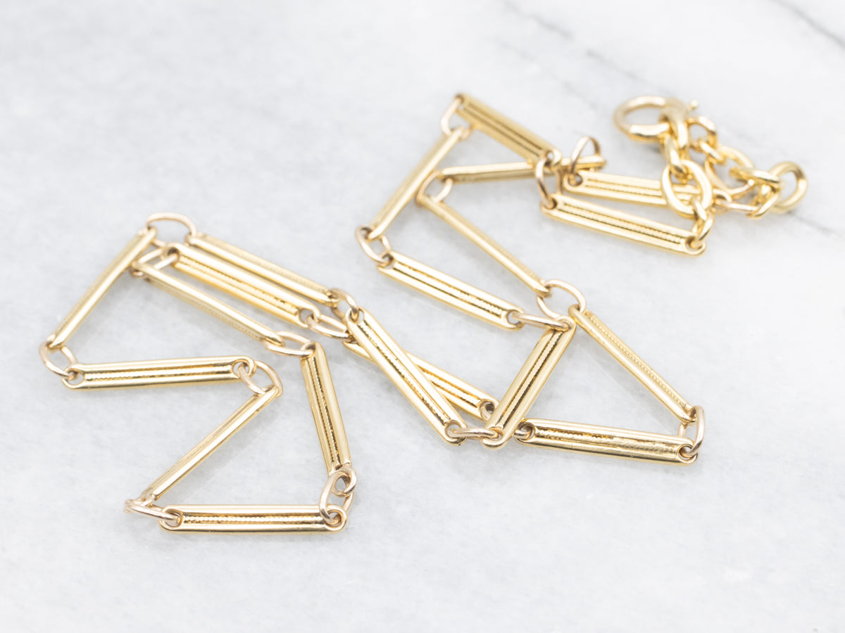 Yellow Gold Bar Link Chain