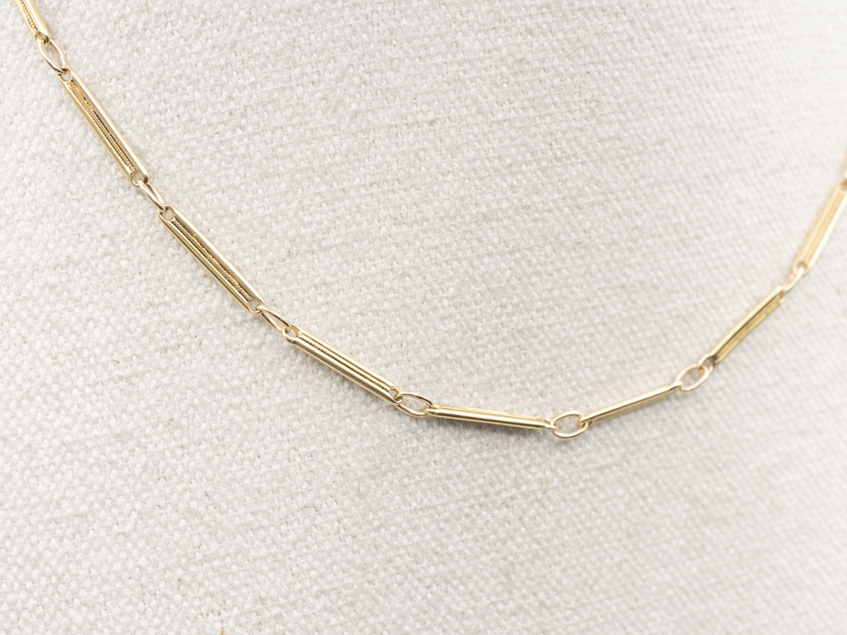 Yellow Gold Bar Link Chain