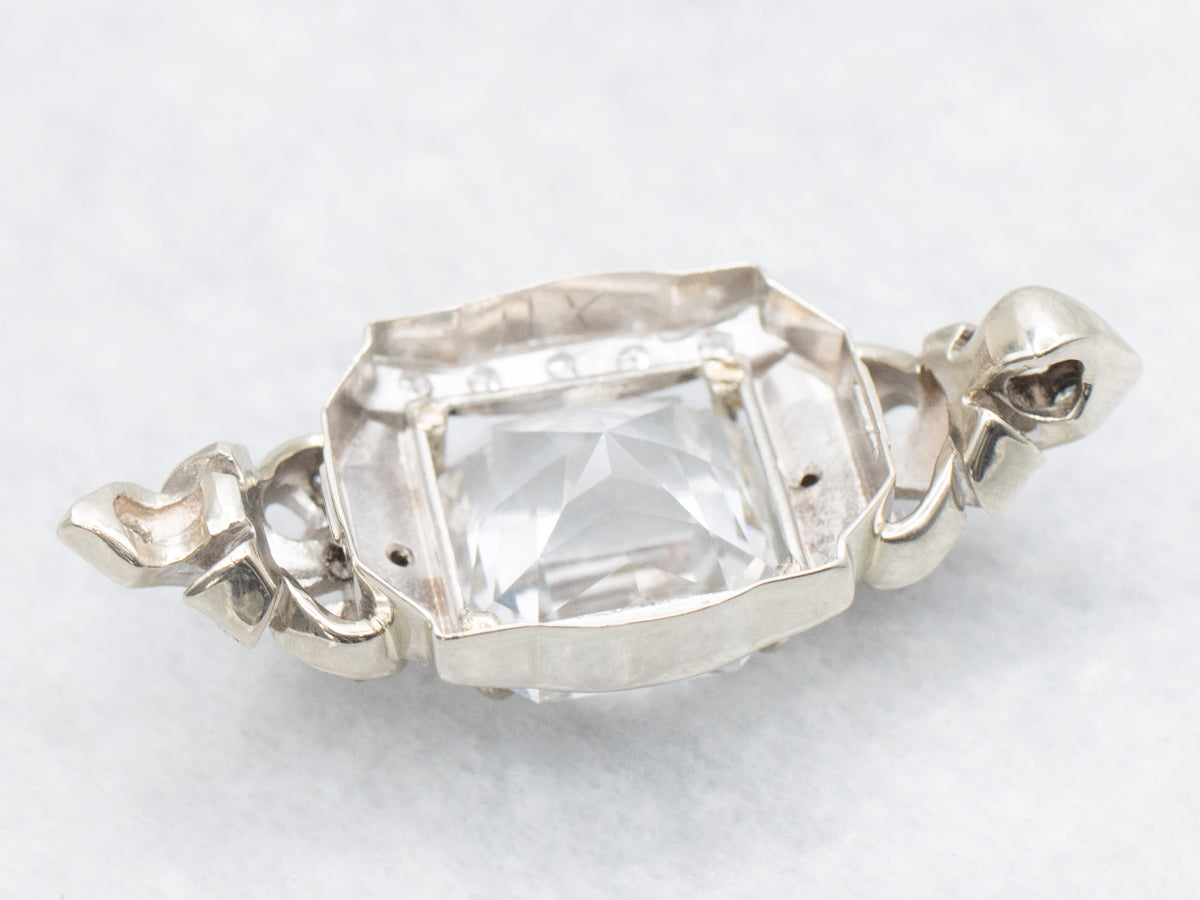 Retro Danburite and Diamond Watch Conversion Pendant