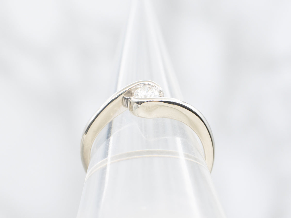 White Gold Diamond Bypass Engagement Ring