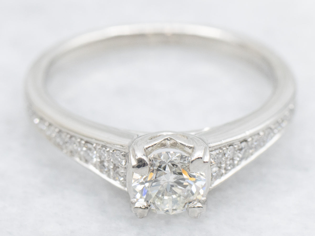 Platinum Certified Round Brilliant Diamond Engagement Ring