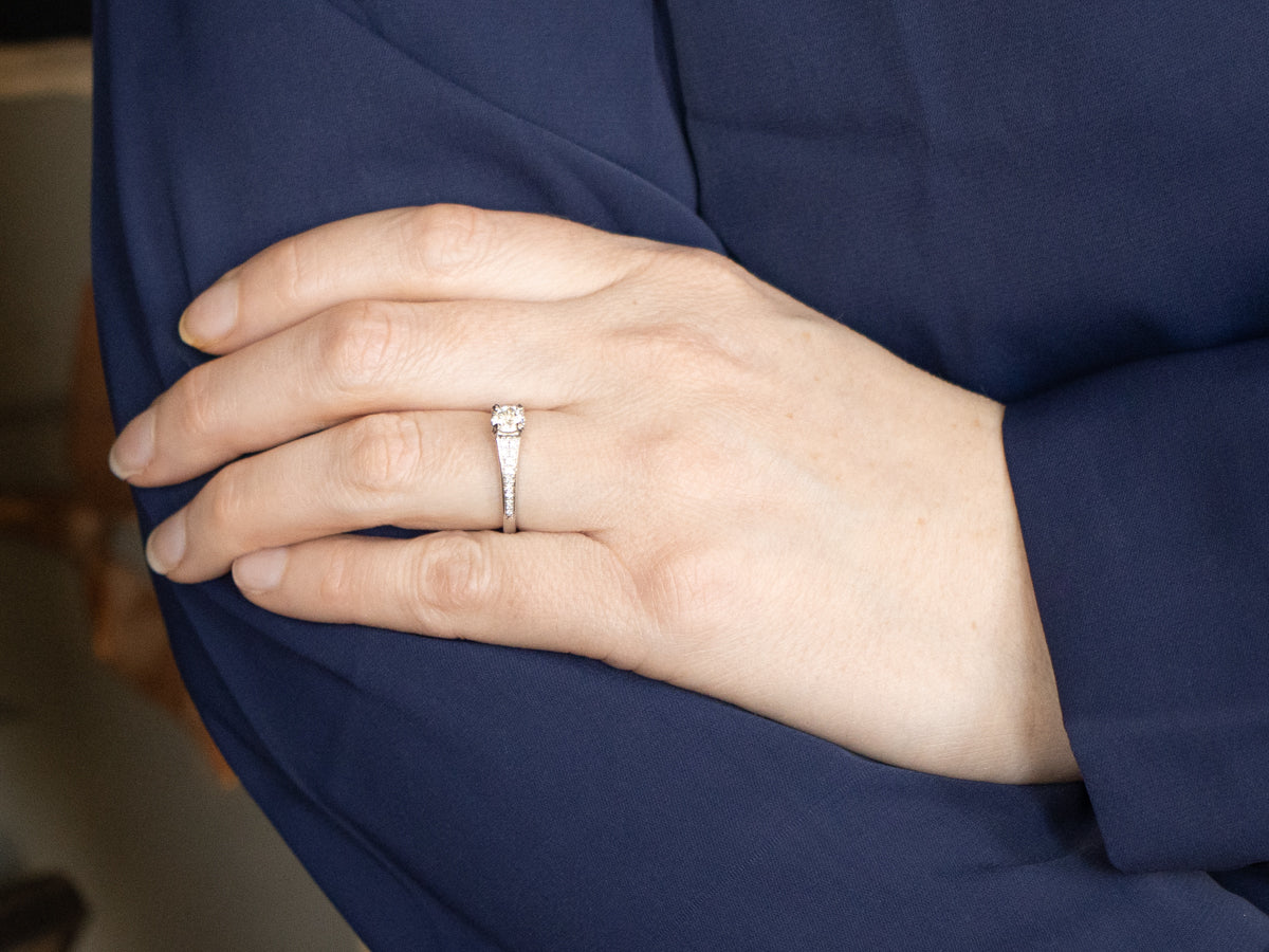 Platinum Certified Round Brilliant Diamond Engagement Ring