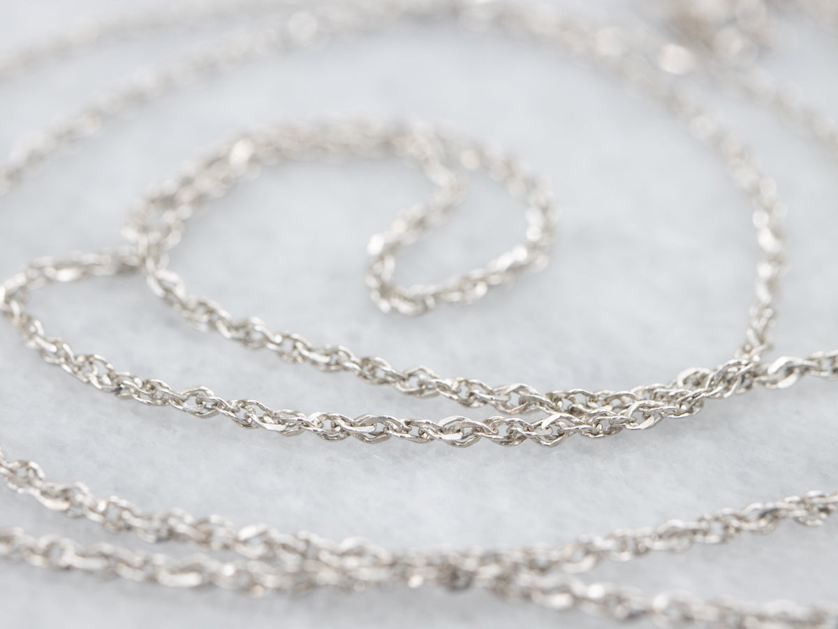 Dainty White Gold Rope Chain