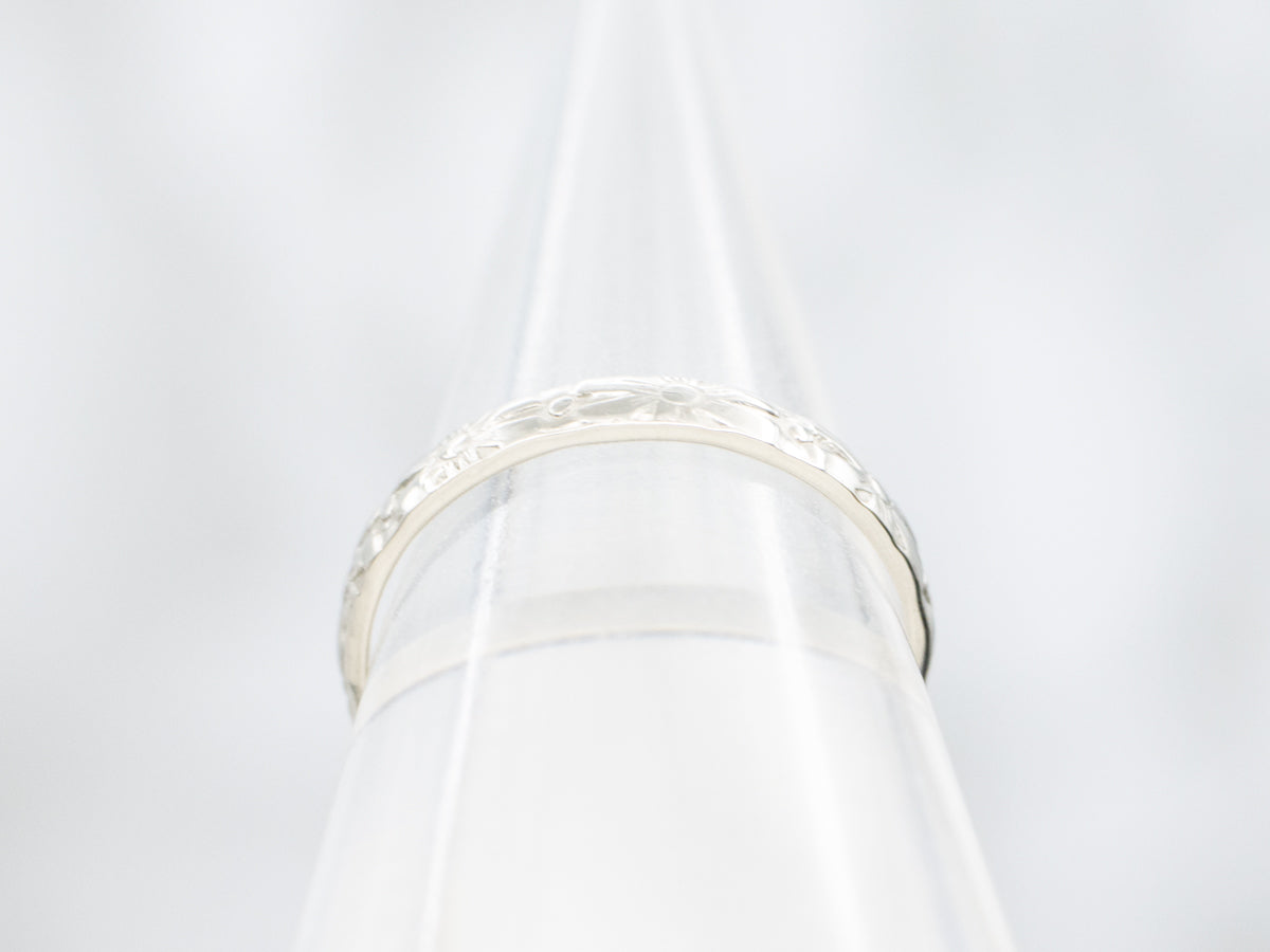 Antique White Gold Floral Baby Band