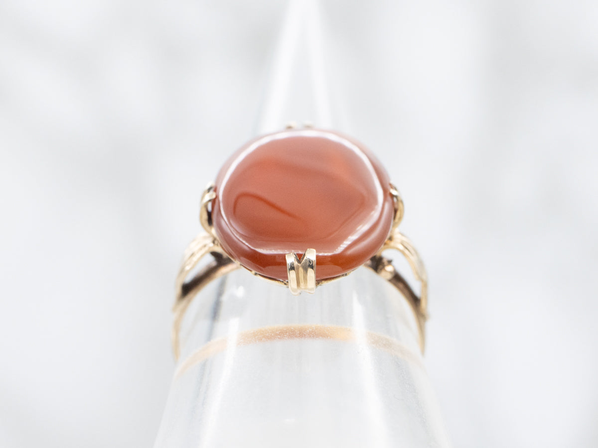 Mid-century Gold and Carnelian Statement Ring