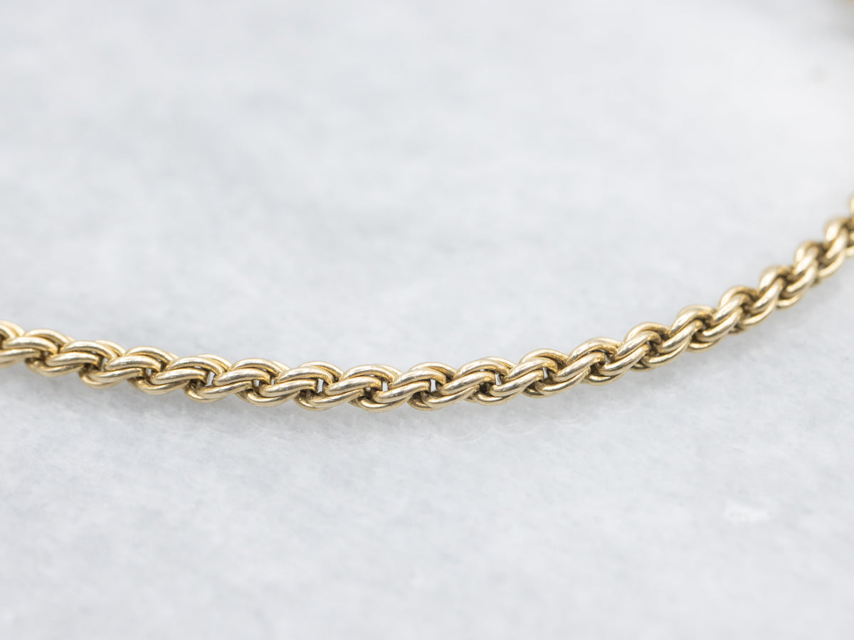 Gold Rope Twist Bracelet with Lobster Clasp