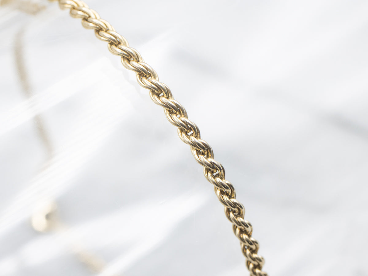 Gold Rope Twist Bracelet with Lobster Clasp