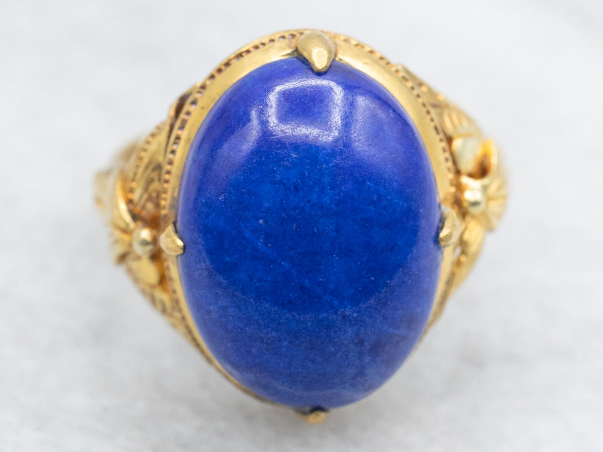 Botanical Lapis Solitaire Ring