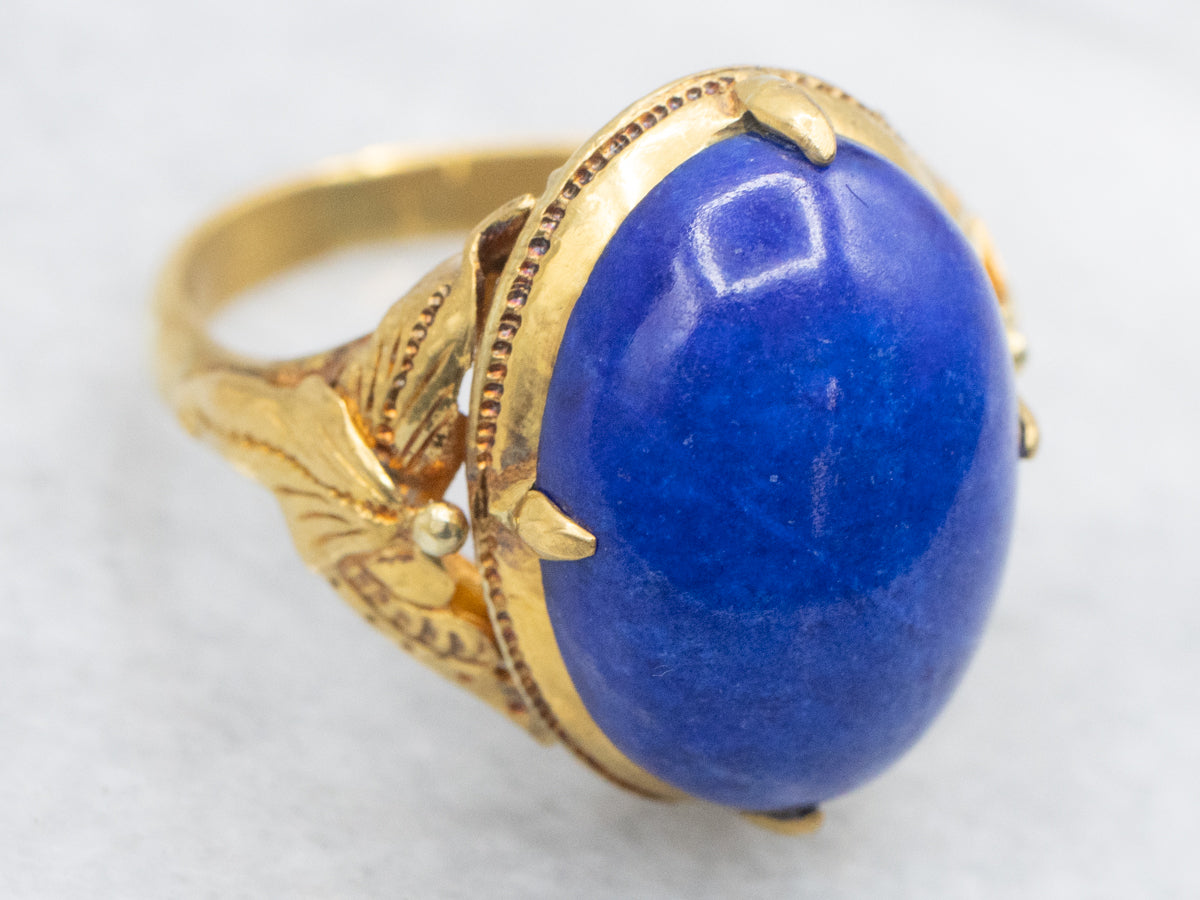 Botanical Lapis Solitaire Ring
