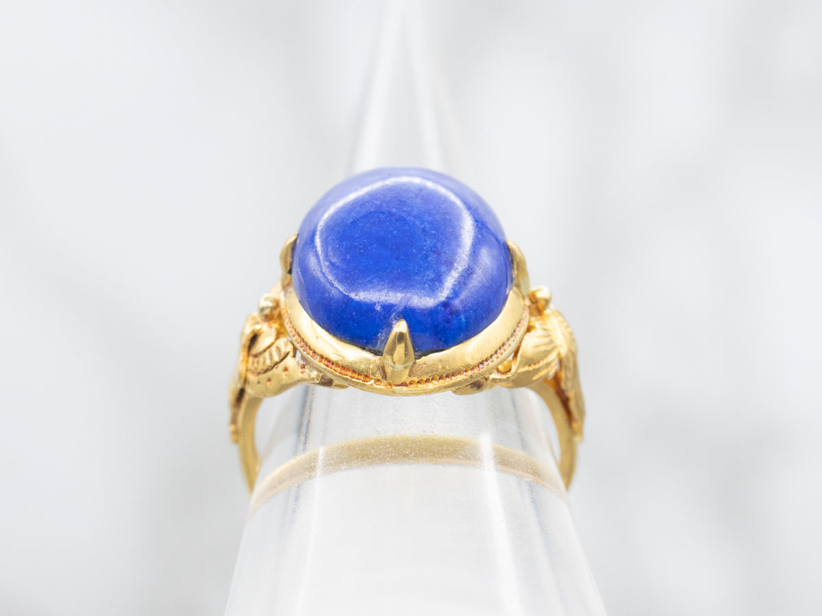 Botanical Lapis Solitaire Ring