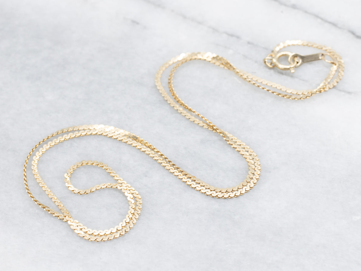 Gold Serpentine Chain with Spring Ring Clasp
