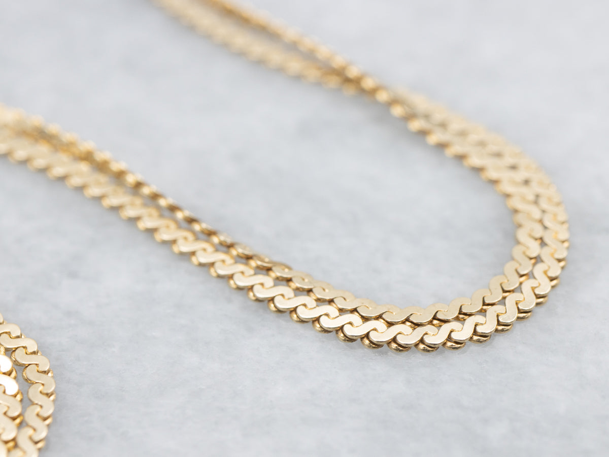 Gold Serpentine Chain with Spring Ring Clasp