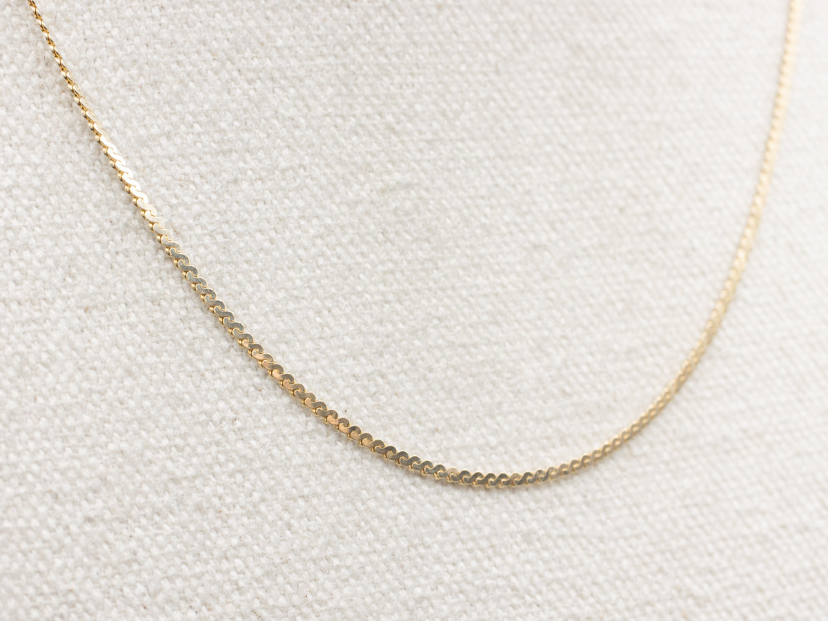 Gold Serpentine Chain with Spring Ring Clasp