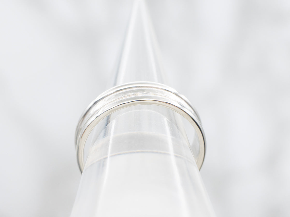 Palladium Patterned Wedding Band