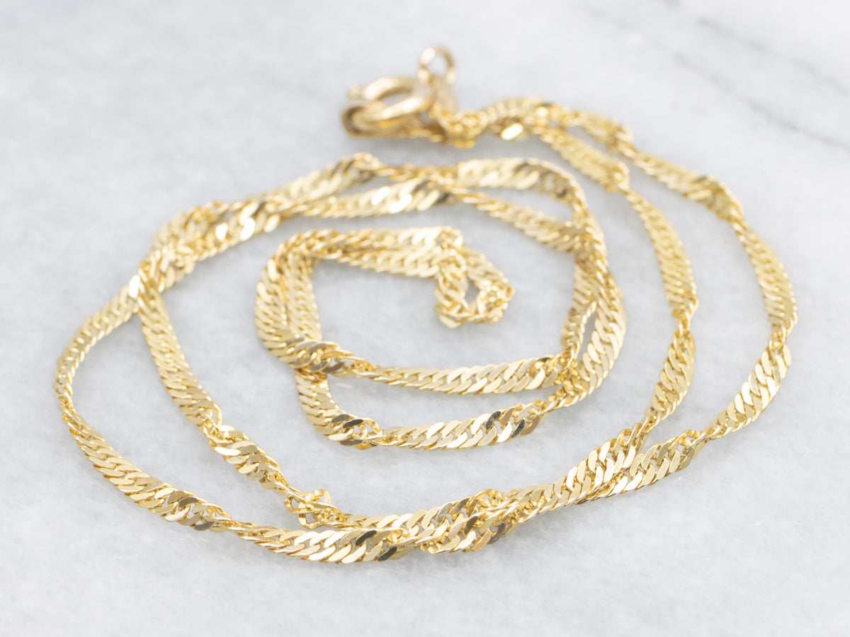 Gold Singapore Chain with Spring Ring Clasp