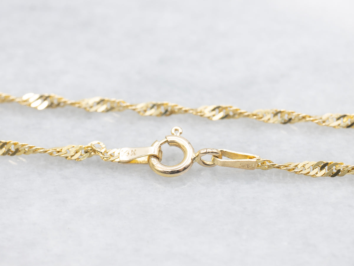 Gold Singapore Chain with Spring Ring Clasp