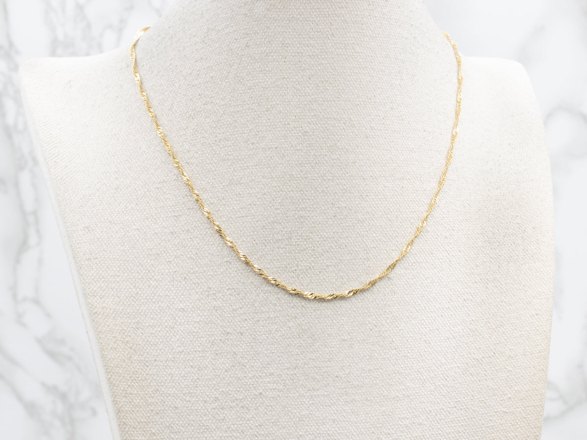 Gold Singapore Chain with Spring Ring Clasp