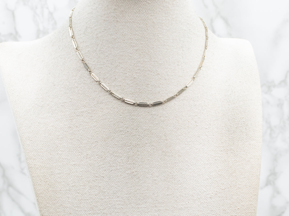 White Gold 1940's Pocket Watch Chain