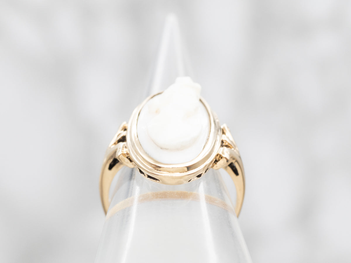 Vintage Soft Pink Cameo Ring