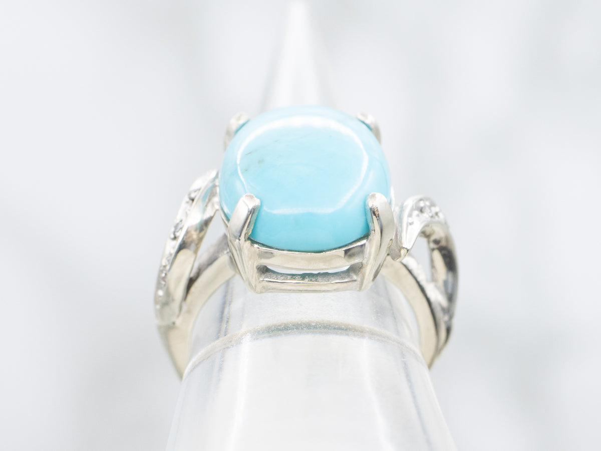 Turquoise and Diamond Bypass Ring