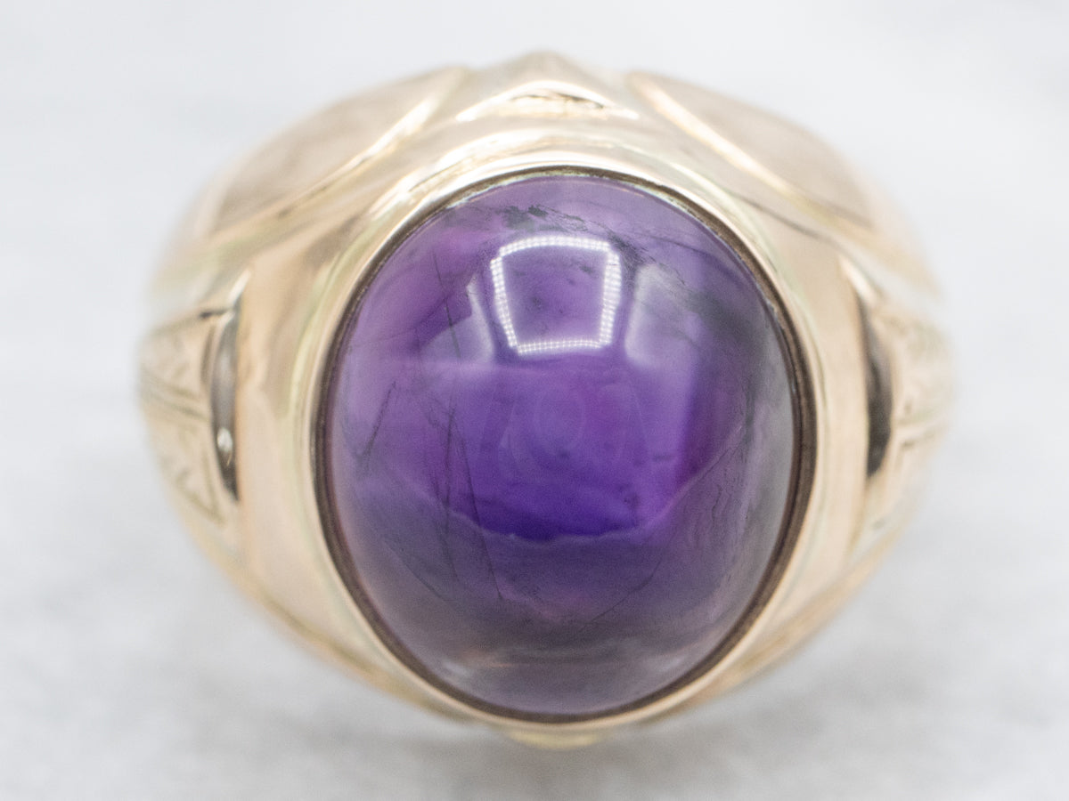 Vintage Amethyst Cabochon Ring