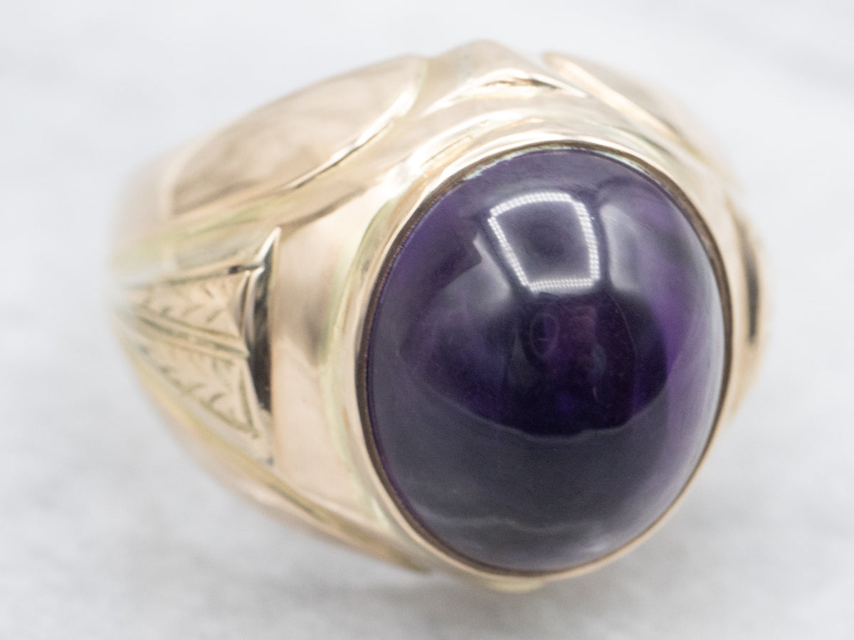 Vintage Amethyst Cabochon Ring