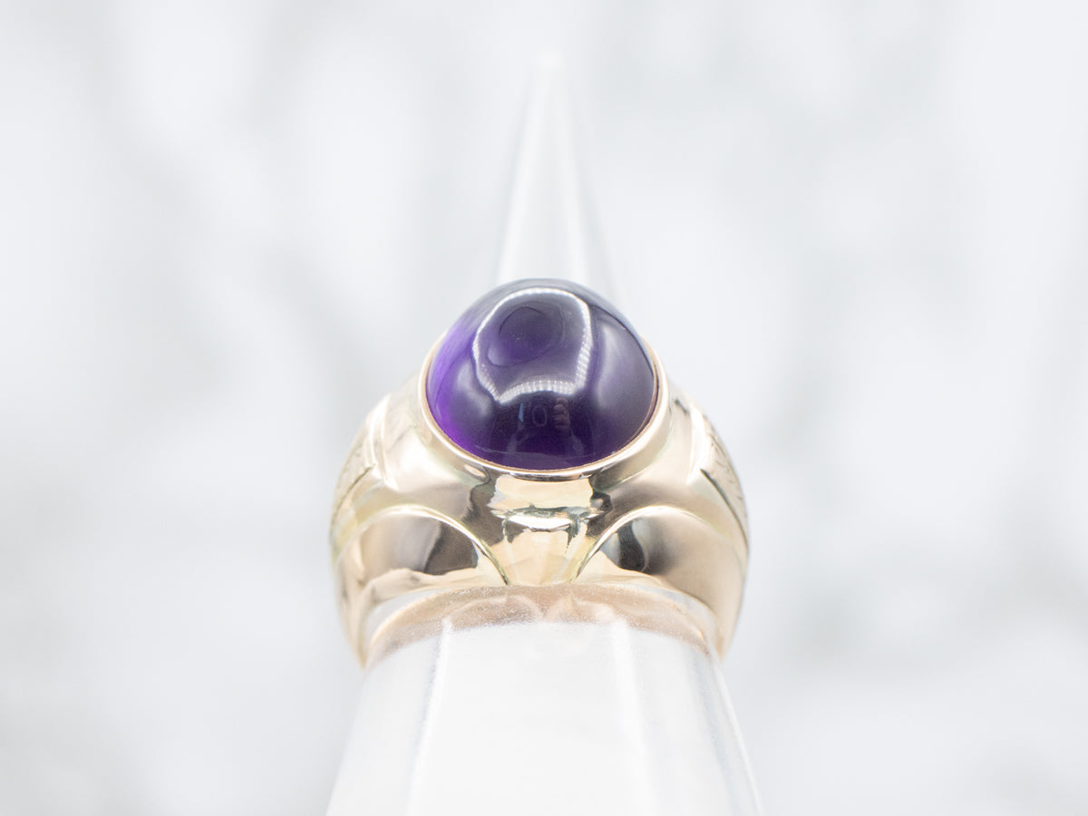 Vintage Amethyst Cabochon Ring