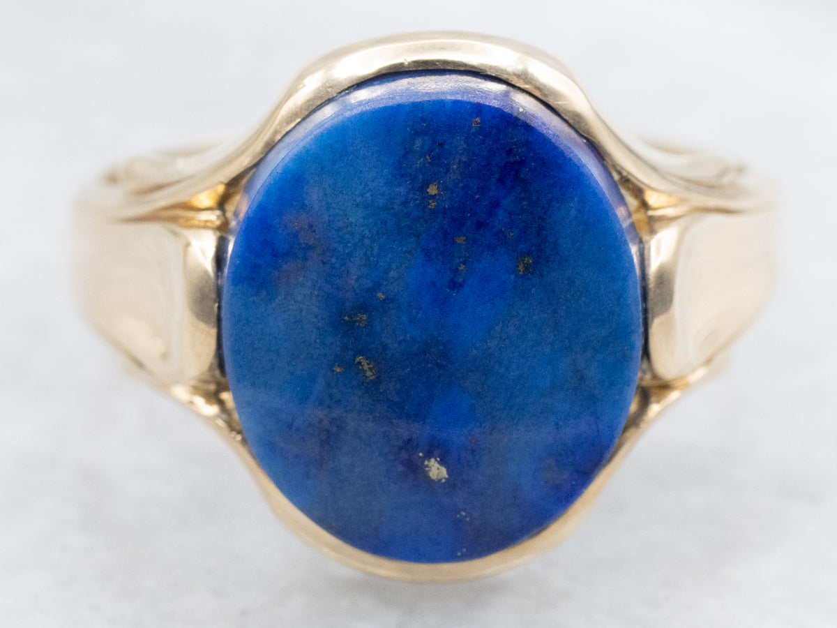 Oval Cut Lapis Cocktail Ring