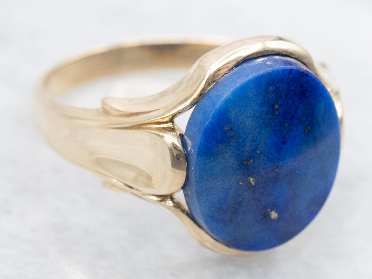 Oval Cut Lapis Cocktail Ring