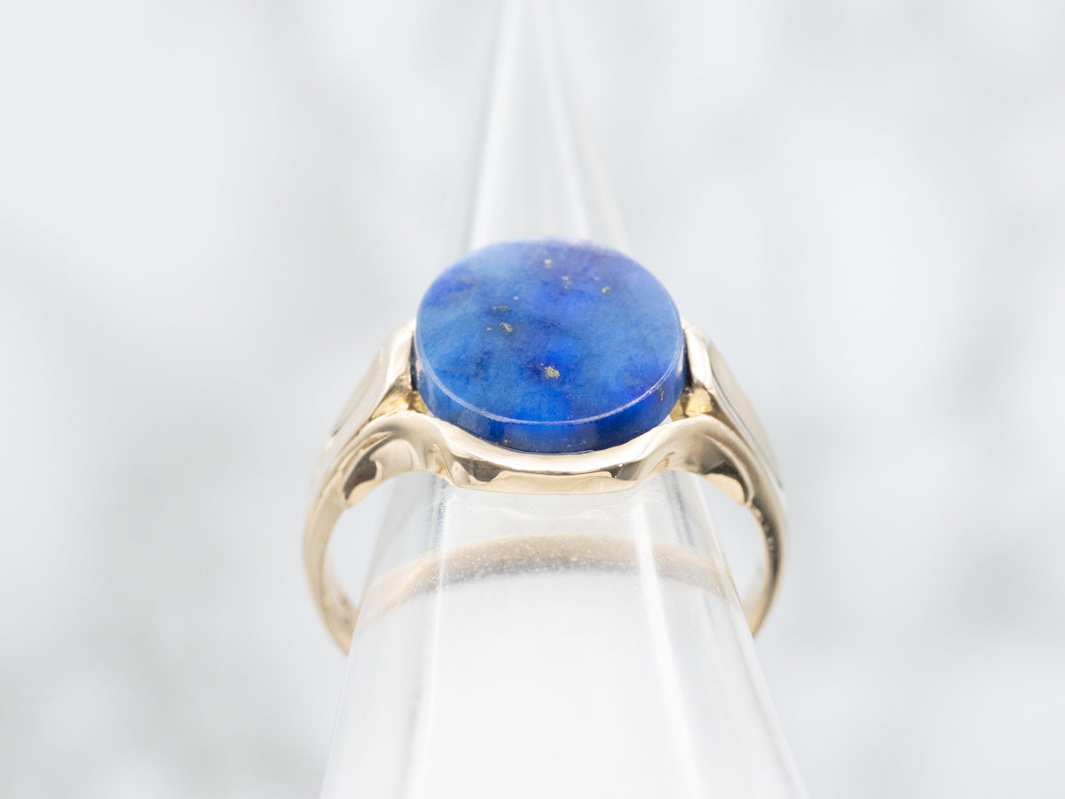 Oval Cut Lapis Cocktail Ring